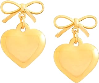 Titanium Steel Heart Stud Thanksgiving Earrings with Push Back Design for Women, Retro Y2K Inspired