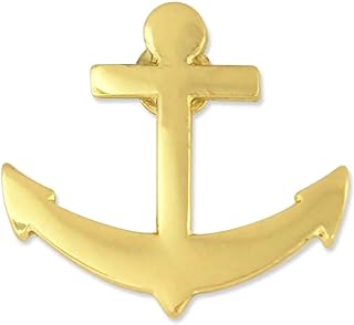 Gold-Plated Nautical Boat Anchor Brooch with Secure Pin Clasp for Men and Women, Sophisticated Lapel Pin Design