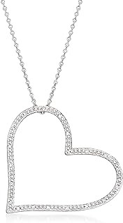 Ross-Simons 0.10 ct. t.w. Diamond Heart Pendant Necklace in Sterling Silver