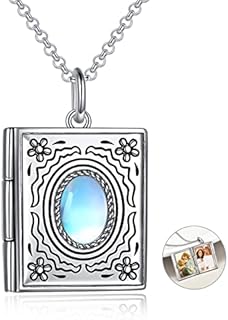 YFN Photo Locket Necklace 925 Sterling Silver Book Necklace that Holds Pictures Birthday Gifts for Women Mom