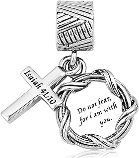 CharmSStory Religious Cross Bible Christian Heart Charm Bead For European Bracelets