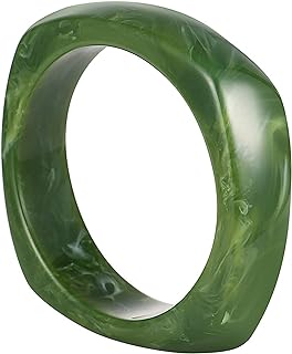 Long tiantian Acrylic Bangle Bracelet Teen Girl Gifts Trendy Stuff Chunky Bracelets for Women Colorful Irregular Resin Wristbands Retro Wide Geometric Plastic Bracelet Best Christmas Gifts 2023