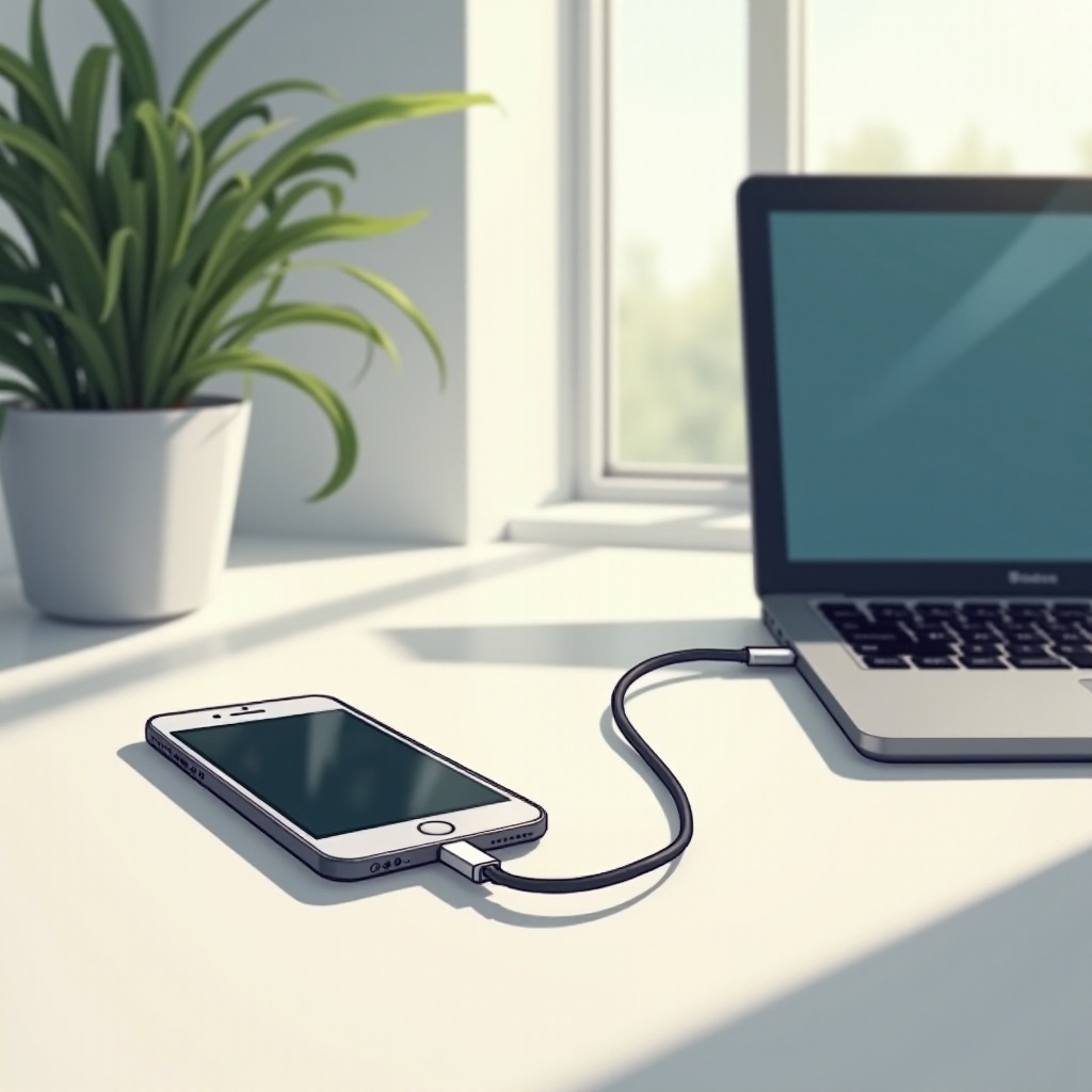 Handy mit Laptop-Kabel: Sicher aufladen