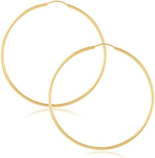 14K Gold Endless Hoop Earrings for Women