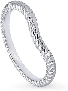 Exquisite Woven Sterling Silver Engagement Ring for Women, Timeless Curved Band Design, Size 4-10, Nickel-Free