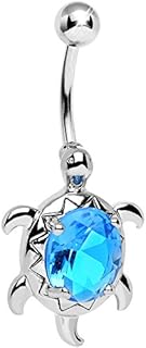 Durable Stainless Steel Turtle Nose Ring with Brilliant Blue Gemstone | Comfortable & Stylish Design | Perfect for Everyday Wear