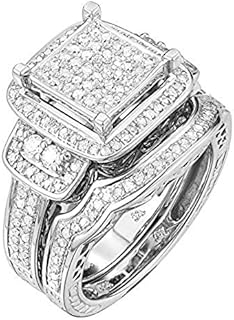 0.43 Ct Round Cut Multi Band Diamond Engagement Ring in Sterling Silver, Perfect Jewelry Gift for Women, Elegant .925 White Diamond Design