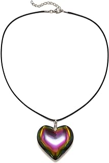 Big Heart Pendant Choker Necklaces - Chunky Glass Puffy Heart Choker Necklace for Women Y2K Grunge Jewelry Gifts for Teen Girls