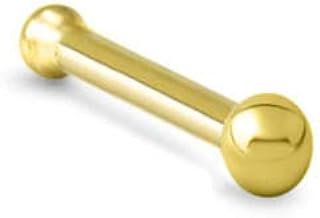 9k Yellow Gold Nose Bone Ring Tiny 1mm Ball 22G