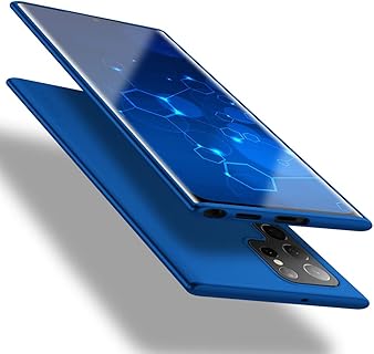 Funda para Samsung Galaxy S22 Ultra de X-level, Silicona Suave Ultra Fina Azul, Antideslizante y Antihuellas, con Protección de Cámara para Uso Diario y de Negocios