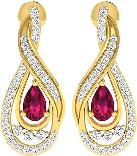 22K/18K Real Certified Fine Yellow Gold Ravishing Stud Earrings