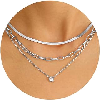 Chic 17 MILE Layered Choker Necklace in Gold Plating - Brass, Women's 14K Quality Cable Chain with Sturdy Lobster Claw Clasp