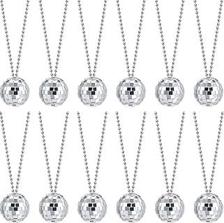 Hicarer's 12 Piece 1.57-Inch Mirror Disco Ball Party Necklaces with Durable Bead Chain - Versatile Costume Accessories for 70s Disco and Retro Parties