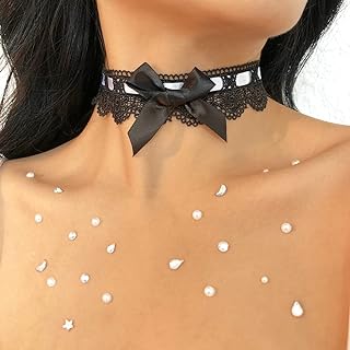 Gothic Lace Choker Necklace Sexy Bow Collar Necklace Lolita Necklace Accessories for Women and Girls