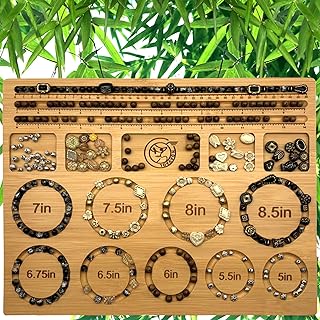 NOAVAOL Crisp Bamboo Bracelet Bead Board, Multifunction Beading Tray with Jewelry Design Mats for Bracelet and Necklace DIY Designs, Perfect for Craft Enthusiasts of All Seasons