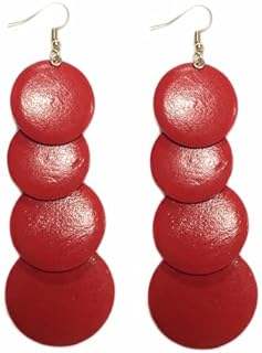 Ethnic Style Triangle Drop African Wood Earrings with French Wire Back Finding for Women