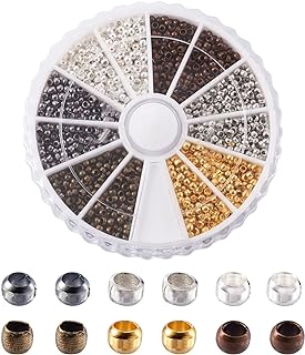 Pandahall Multi-color Round Crimp Bead Bracelet in Bronze, Silver, Gold, Copper Metals with Spacer Bead Design for Craft and Jewelry Making