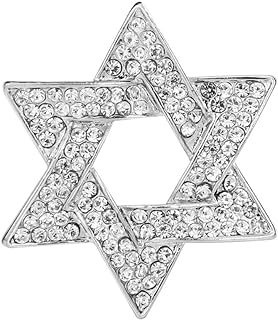 Delicate Full Crystal Star of David Brooch Pin Rhinestone Star Bouquet Brooch Lapel Pin Wedding Party Jewelry Gift