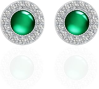 Green cubic zirconia Earrings,ZYI Jewelry—Charm Emerald Earrings,Birthstone Earring Studs,Green simulation Diamond Stud Earrings for Women Girls,gift for birthday,anniversary,holidays.