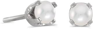 3 mm Petite Freshwater Cultured Pearl Stud Earrings in 14k White Gold