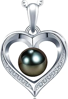 Exquisite Black Tahitian Pearl Pendant Necklace with Round Clasp in Sterling Silver for Women – Ideal Mother's Day, Anniversary, Birthday, and Valentine's Day Gift