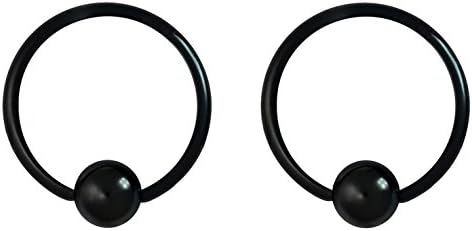 Versatile Captive Bead Nose Ring with Secure Clasp for Men and Women, Hypoallergenic Surgical Steel Piercing Hoop in Black and Rainbow Finish, Multi-Size/Design for Various Piercings