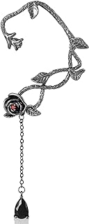 Women's Faux Black Elf Ear Cuff Gothic Earring with Zinc Twist Back Finding and Cuff Design