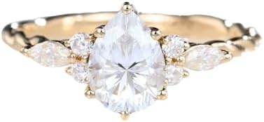 Exceptional 1.5 ct Pear Shaped Moissanite Engagement Ring with a Unique Rope Twisted Design in 925 Sterling Silver