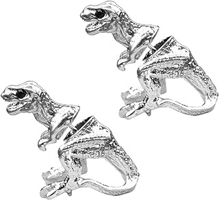 Dinosaur 3D Earrings for Women Girls Creative Retro Dinosaur Stud Earrings Alloy Dinosaur Earrings Bronze Silver Tone Gold Tone Black Tyrannosaurus Rex Earrings with Rhinestone Eyes Fashion Punk Rock Personalized Dragon Dinosaur Earring Punk Creatives Gifts Dinosaur Accessories