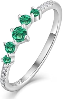 Stackable Rings 925 Sterling Silver Halo Eternity Ring for Women Birthstone Stacking Band Size 5-10