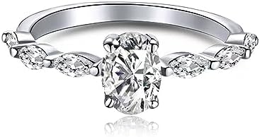 Simulated Diamond Oval Shaped Wedding Engagement Ring Milgrain Eternity Solitaire Halo Vintage Antique Anniversary Promise Gift