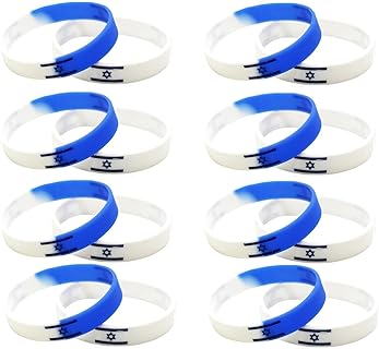 Israel Bracelet Israel Bracelets Israel Flag Bracelet Silicone Bracelets Israelite Wristband Bangle Rubber bracelet Related To Israel Unisex Israel Bracelet Gift for Boys Girls, One Size Fits All