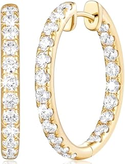 Women's Elegant KATIE OTTE 14K Gold Hoop Earrings with Cubic Zirconia, Secure Latch Back, 30mm Diameter - Sparkling & Versatile