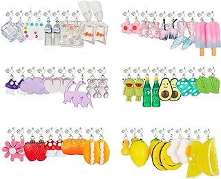 30 Pair Assorted Clip-On Earrings for Teen Girls with French Wire Backing - Unique Colorful Dangle Earrings Featuring Funky Designs and Animal Motifs