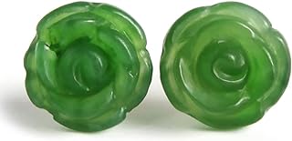 925 Sterling Silver & Green Jade Stud Earrings with French Wire for Women, Owl Design, 18K Gold Plated Birthday Jewelry