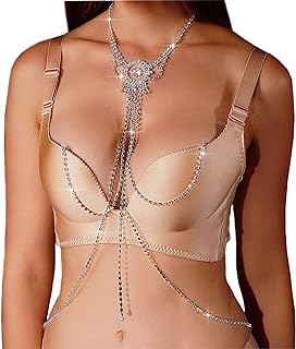 Women's Sexy Alloy Body Chain with Tassel Pendant & Red Rhinestones - Non Piercing Style