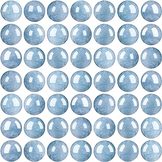 Natural Stone Beads 100pcs 8mm Aquamarine Round Smooth Crystal Beads Loose Gemstone with Crystal Stretch Cord for Jewelry Making, DIY Bracelet Necklace Earrings (Aquamarine, 8MM)