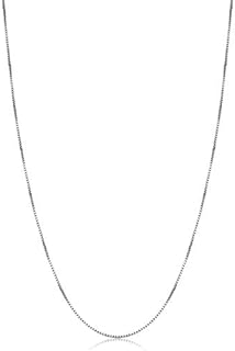 Kooljewelry 14k White Gold Box Chain Pendant Necklace for Women (0.6mm, 0.7mm, 0.8mm or 1mm/ lengths from 13 to 30 inches)