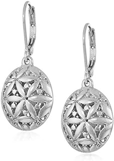 Napier Silvertone Textured Leverback Drop Earrings