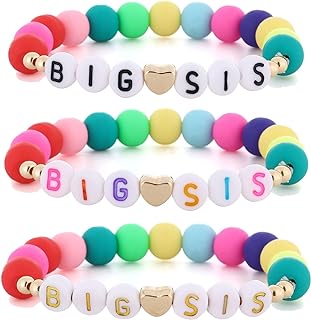 Taouzi BIG SISTER Gift BIG SIS Bracelets for Girls Women 3PCS