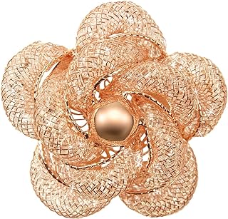 Sparkling Cubic Zirconia Embellished, Hollow-Out Rose Gold Flower Brooch for Women, Durable Alloy Pin Clasp Design, Unique Floral Sash Pin Decor, Perfect as Gift