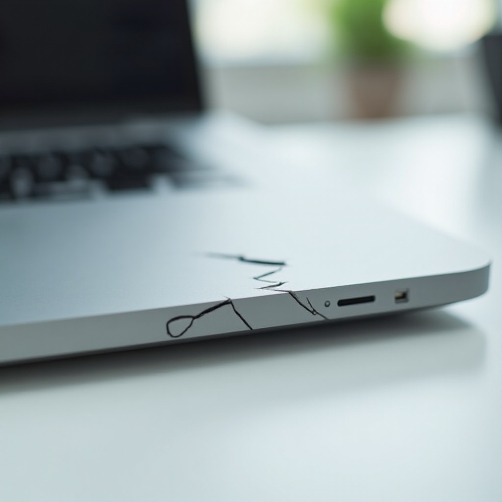 laptop cracked corner