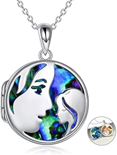 Sterling Silver Mom Locket Necklace with Cubic Zirconia and Rolo Chain, Perfect for Women and Girls, Mother-Daughter Love Design