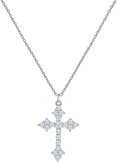Women's 14K Gold-plated Silver Cross Necklace with Crisscross Chain and Zircon Gems, Elegantly Designed Faith Jewelry