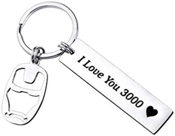 I Love You 3000 Keychain for Papa Farther‘ Day Gift, Iron Man Key Rings Gift for Men Boys, Valentine's Day Birthday Wedding Anniversary Key Ring