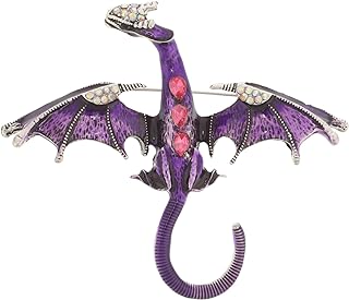 Stylish GALPADA Vintage Dragon Brooch with Lobster Claw Clasp - Stainless Steel Faux Leather Dragon Pin for Men and Women