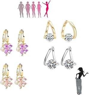 4 Pairs Lymphatic Drainage Slimming Hoop Earrings, Lymphvity Magnetotherapy Germanium Hoop Earrings Fashion Jewelry Gift For Women Girls