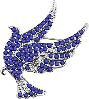 CHOORO Sorority Inspired Blue Rhinestone Dove Brooch Pin 1920 Greek Sorority Jewelry Gift for Finer Women