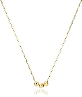 S.J JEWELRY Womens Friendship Gift Handmade 14k Gold Plated/Rose Gold/Silver Plated Dainty Moon Cross and Circle Choker Necklace