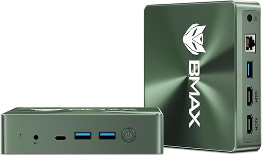 BMAX Mini PC mit Intel Core i7, 16GB LPDDR4, 1TB NVME SSD und Win-11 Pro, ideal für Business-Anwendungen und Multitasking durch erweiterbare SSD und Wi-Fi 6